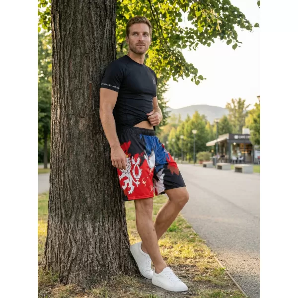  Férfi prémium funkcionális rövidnadrág zsebek nélkül ALTISPORT VOJ/ALM036KRA02 CSÍKOK 