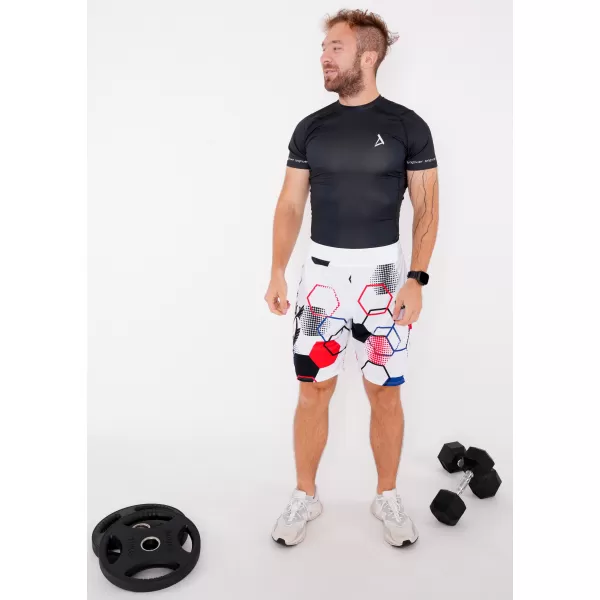  Férfi prémium funkcionális rövidnadrág zsebek nélkül ALTISPORT VOJ/ALM036KRA02 HEXA FEHÉR 