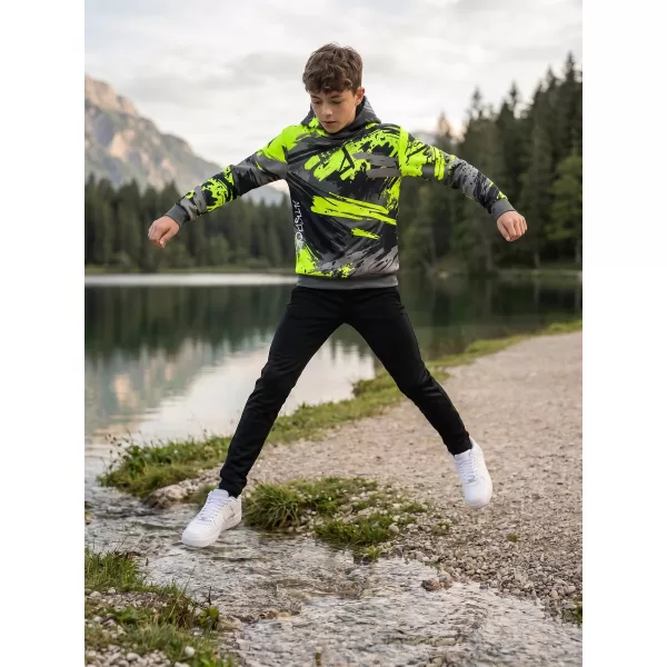  Gyermek prémium funkcionális pulóver ALTISPORT VOJ/ALK014MI01 FEKETE/ZÖLD 