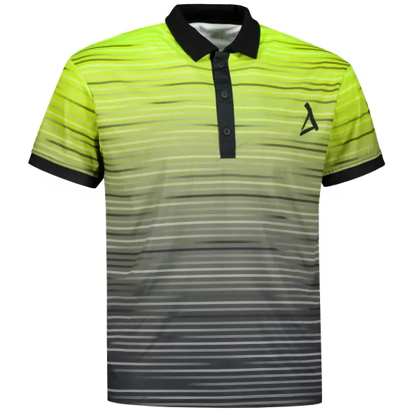  Funkcionális férfi póló prémium gallérral ALTISPORT VOJ/ALM031TR05 FEKETE/NEONSÁRGA 