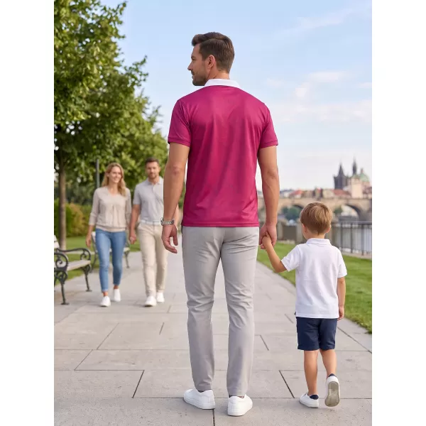  Funkcionális férfi póló prémium gallérral ALTISPORT VOJ/ALM050TR05 BURGUNDIA 