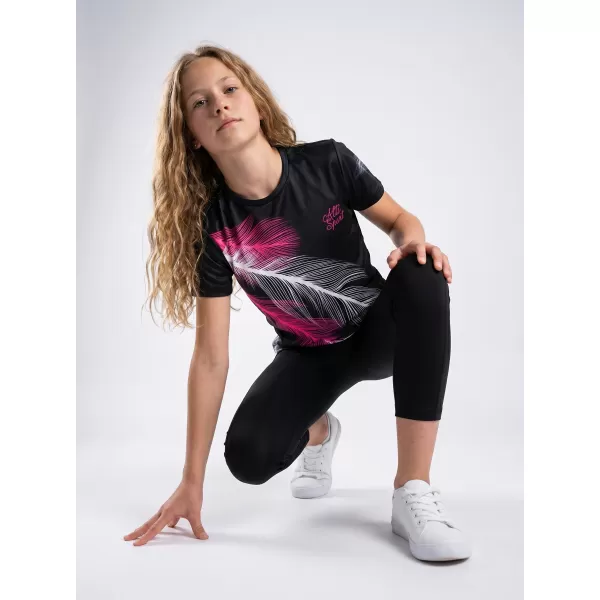  Gyermek prémium funkcionális póló ALTISPORT VOJ/ALK001TR01 FEKETE/RÓZSASZÍN 