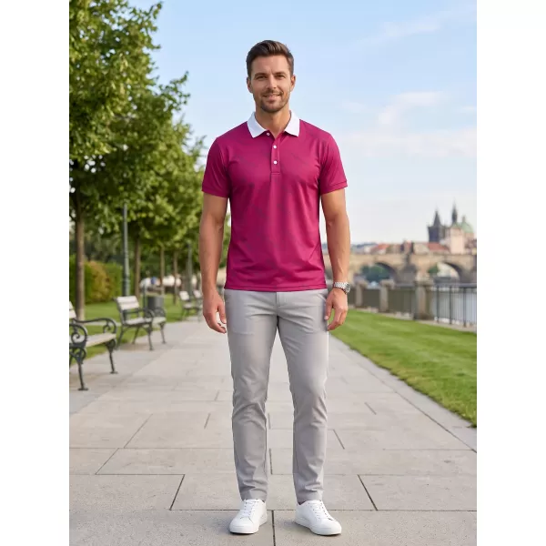  Funkcionális férfi póló prémium gallérral ALTISPORT VOJ/ALM050TR05 BURGUNDIA 