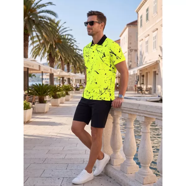  Funkcionális férfi póló prémium gallérral ALTISPORT VOJ/ALM034TR05 NEON SÁRGA 