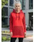 Prémium női funkcionális hosszabbított pulóver ALTISPORT VOJ/ALW048MI03 PIROS ÉS FEKETE