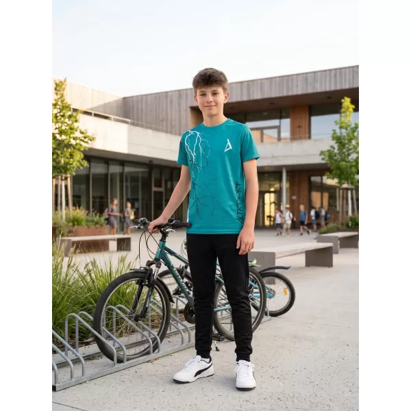  Gyermek prémium funkcionális póló ALTISPORT VOJ/ALK004TR01 PETRÓLEUM/FEHÉR 