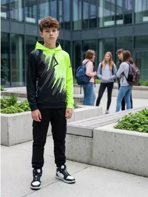 Gyermek prémium funkcionális pulóver ALTISPORT VOJ/ALK006MI01 FEKETE ÉS SÁRGA
