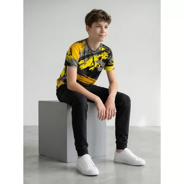  Gyermek prémium funkcionális póló ALTISPORT VOJ/ALK014TR01 FEKETE ÉS SÁRGA 