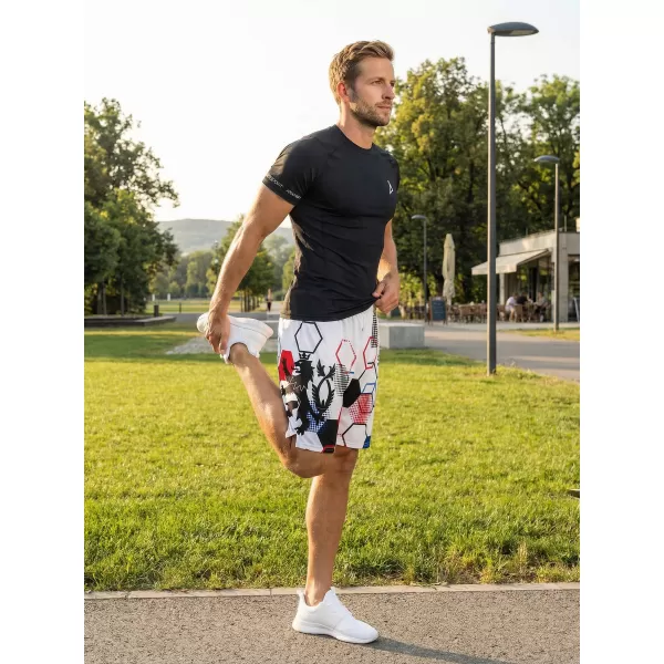  Férfi prémium funkcionális rövidnadrág zsebek nélkül ALTISPORT VOJ/ALM036KRA02 HEXA FEHÉR 