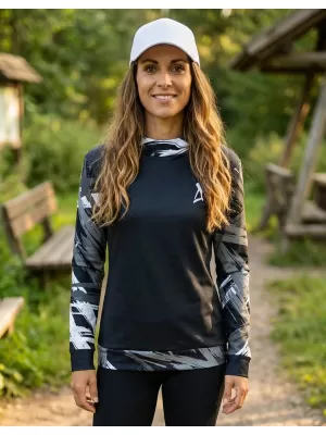 Prémium funkcionális női pulóver ALTISPORT VOJ/ALW039MI01 FEKETE/FEHÉR
