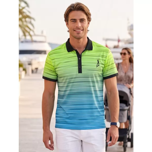  Funkcionális férfi póló prémium gallérral ALTISPORT VOJ/ALM031TR05 NEON SÁRGA/KEROZIN 