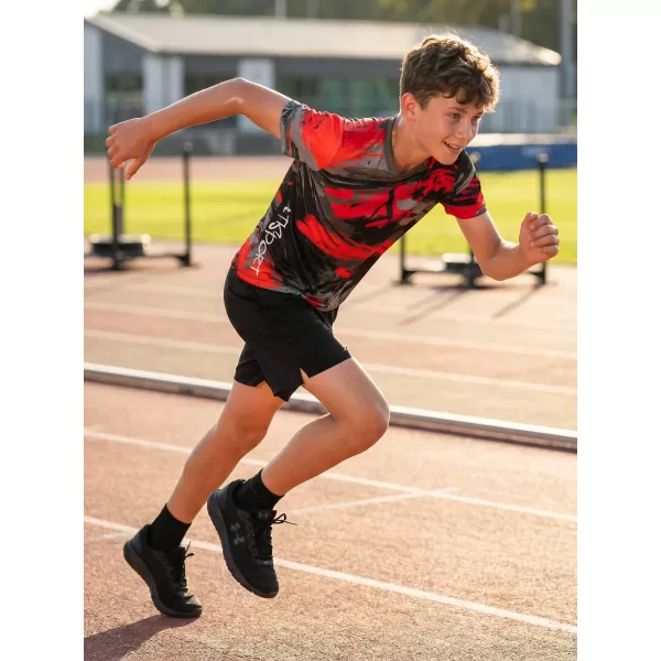  Gyermek prémium funkcionális póló ALTISPORT VOJ/ALK014TR01 FEKETE/PIROS 