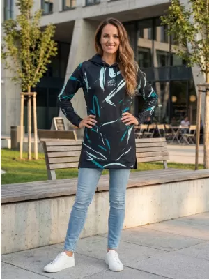 Prémium női funkcionális hosszabbított pulóver ALTISPORT VOJ/ALW049MI03 FEKETE ÉS KÉK