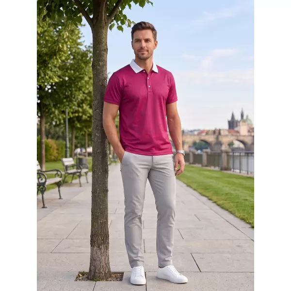  Funkcionális férfi póló prémium gallérral ALTISPORT VOJ/ALM050TR05 BURGUNDIA 