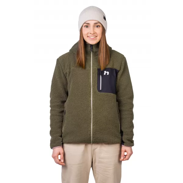  Női pulóver HANNAH KOALA HOODY BOROSTYÁN ZÖLD/ANTRACIT 