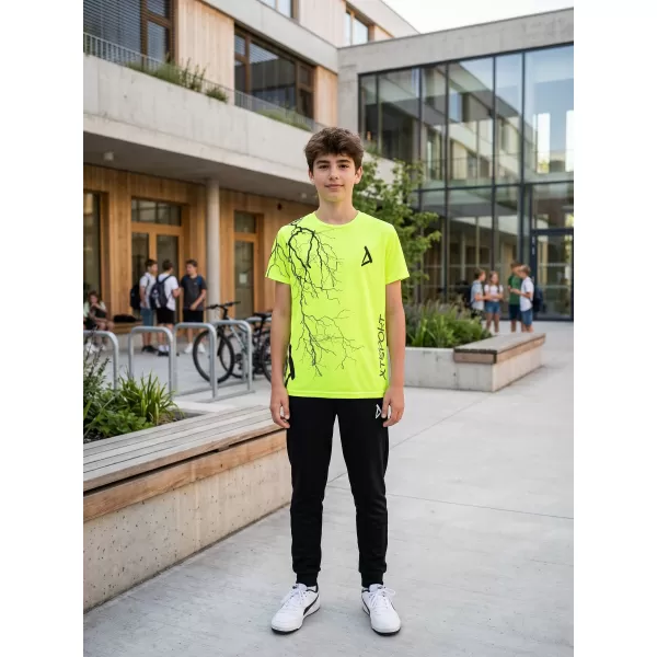  Gyermek prémium funkcionális póló ALTISPORT VOJ/ALK004TR01 NEON SÁRGA 