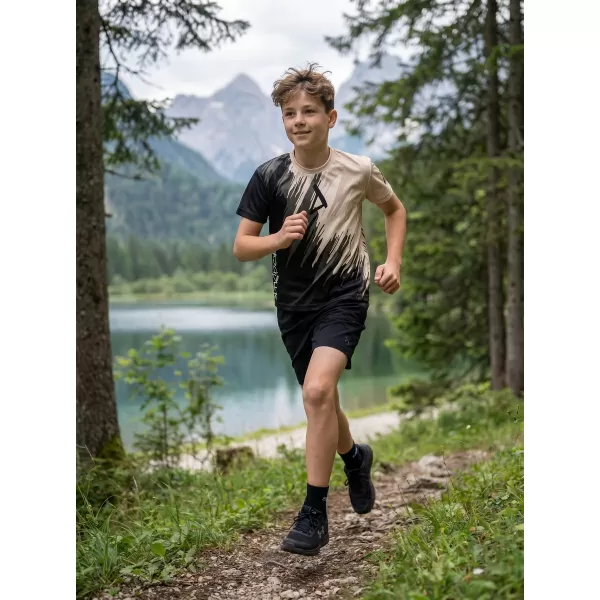  Gyermek prémium funkcionális póló ALTISPORT VOJ/ALK006TR01 FEKETE/BARNA 