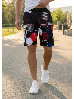 Férfi prémium funkcionális rövidnadrág zsebek nélkül ALTISPORT VOJ/ALM036KRA02 HEXA FEKETE