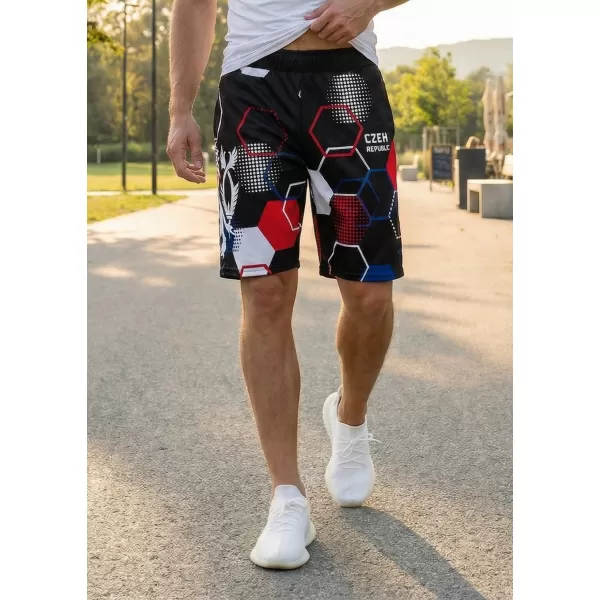  Férfi prémium funkcionális rövidnadrág zsebek nélkül ALTISPORT VOJ/ALM036KRA02 HEXA FEKETE 
