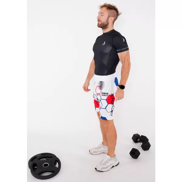  Férfi prémium funkcionális rövidnadrág zsebek nélkül ALTISPORT VOJ/ALM036KRA02 HEXA FEHÉR 
