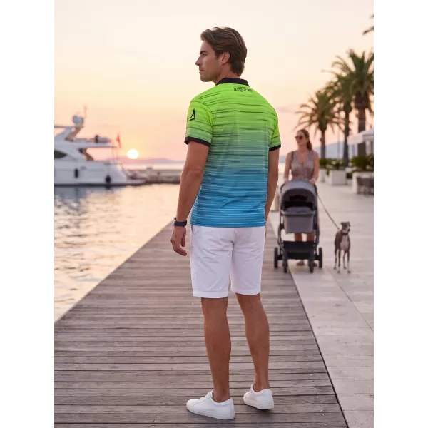 Funkcionális férfi póló prémium gallérral ALTISPORT VOJ/ALM031TR05 NEON SÁRGA/KEROZIN 