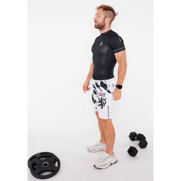  Férfi prémium funkcionális rövidnadrág zsebek nélkül ALTISPORT VOJ/ALM036KRA02 ABSZTRAKCIÓ 