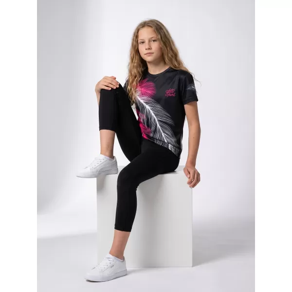  Gyermek prémium funkcionális póló ALTISPORT VOJ/ALK001TR01 FEKETE/RÓZSASZÍN 