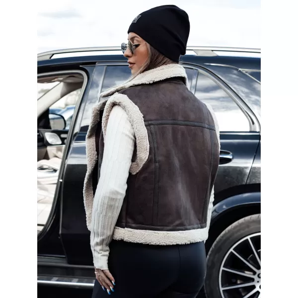  Női mellény DSTREET WOOLZIP CARAMEL Dstreet1 