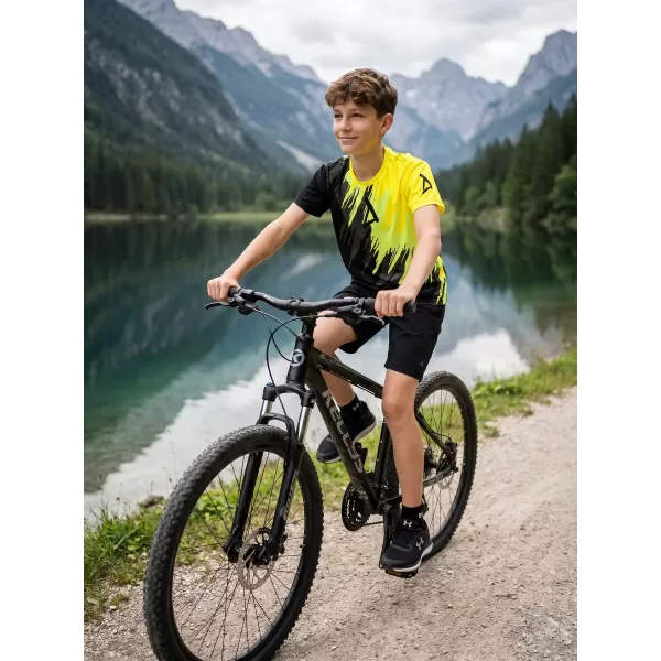  Gyermek prémium funkcionális póló ALTISPORT VOJ/ALK006TR01 FEKETE ÉS SÁRGA 