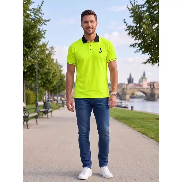  Funkcionális férfi póló prémium gallérral ALTISPORT VOJ/ALM000TR05 NEON SÁRGA 