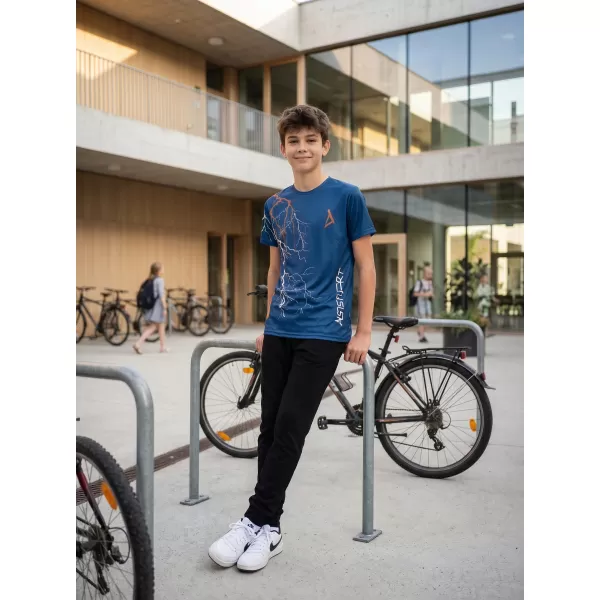  Gyermek prémium funkcionális póló ALTISPORT VOJ/ALK004TR01 SÖTÉTKÉK/BARNA 