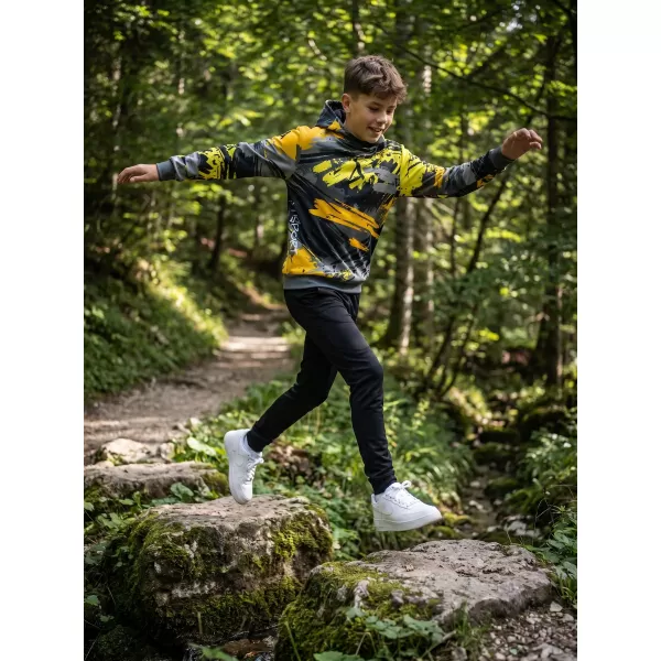  Gyermek prémium funkcionális pulóver ALTISPORT VOJ/ALK014MI01 FEKETE ÉS SÁRGA 