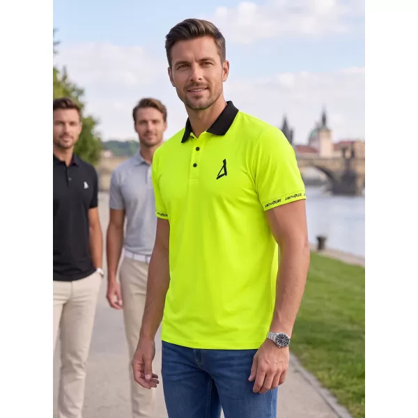  Funkcionális férfi póló prémium gallérral ALTISPORT VOJ/ALM000TR05 NEON SÁRGA 