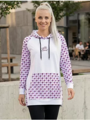 Prémium női funkcionális hosszabbított pulóver ALTISPORT VOJ/ALW048MI03 FEHÉR/LILA