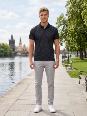 Funkcionális férfi póló prémium gallérral ALTISPORT VOJ/ALM050TR05 FEKETE