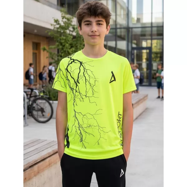  Gyermek prémium funkcionális póló ALTISPORT VOJ/ALK004TR01 NEON SÁRGA 