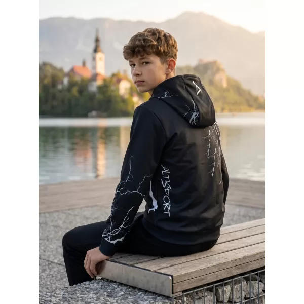  Gyermek prémium funkcionális pulóver ALTISPORT VOJ/ALK004MI01 FEKETE-FEHÉR 