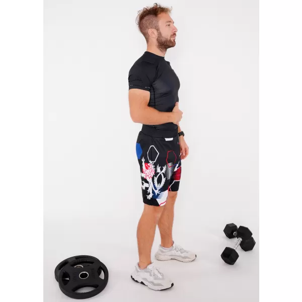  Férfi prémium funkcionális rövidnadrág zsebek nélkül ALTISPORT VOJ/ALM036KRA02 HEXA FEKETE 