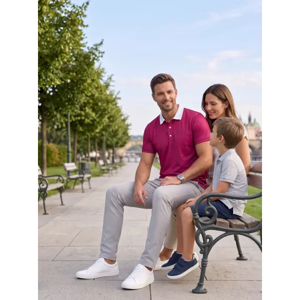  Funkcionális férfi póló prémium gallérral ALTISPORT VOJ/ALM050TR05 BURGUNDIA 