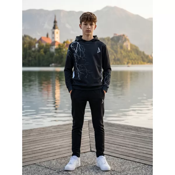  Gyermek prémium funkcionális pulóver ALTISPORT VOJ/ALK004MI01 FEKETE-FEHÉR 