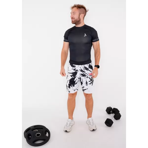  Férfi prémium funkcionális rövidnadrág zsebek nélkül ALTISPORT VOJ/ALM036KRA02 ABSZTRAKCIÓ 