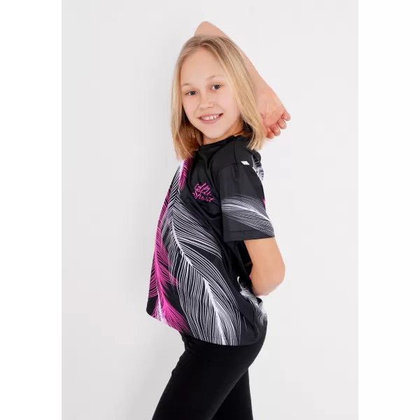  Gyermek prémium funkcionális póló ALTISPORT VOJ/ALK001TR01 FEKETE/RÓZSASZÍN 