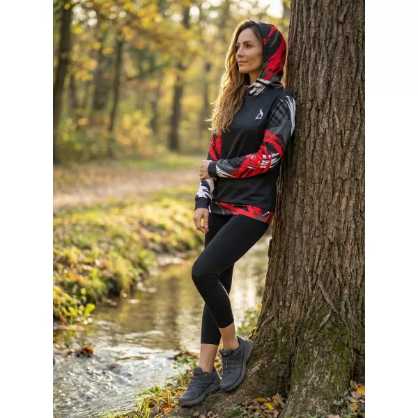  Prémium funkcionális női pulóver ALTISPORT VOJ/ALW039MI01 FEKETE/PIROS 