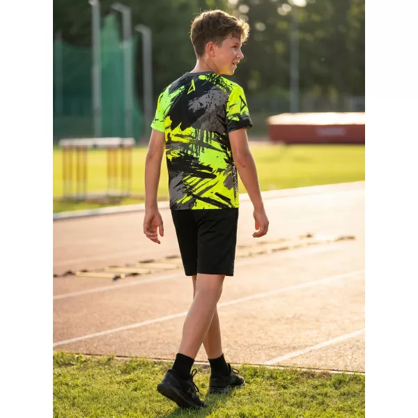  Gyermek prémium funkcionális póló ALTISPORT VOJ/ALK014TR01 FEKETE/ZÖLD 