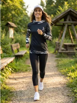 Prémium funkcionális női pulóver ALTISPORT VOJ/ALW039MI01 FEKETE/FEHÉR