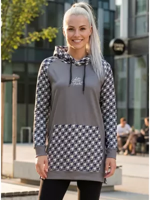 Prémium női funkcionális hosszabbított pulóver ALTISPORT VOJ/ALW048MI03 SZÜRKE