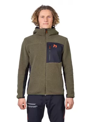 Férfi pulóver HANNAH KODIAK HOODY BOROSTYÁN ZÖLD/ANTRACIT