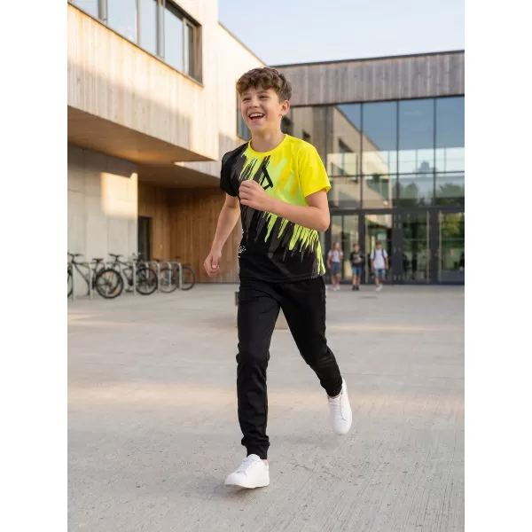  Gyermek prémium funkcionális póló ALTISPORT VOJ/ALK006TR01 FEKETE ÉS SÁRGA 