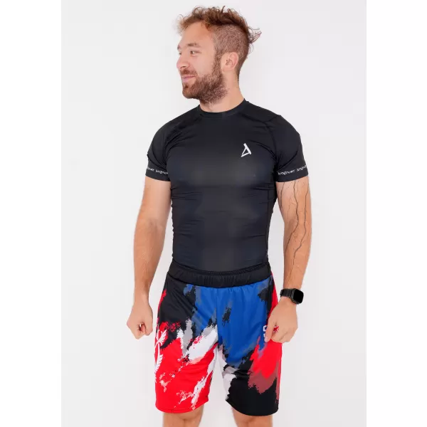  Férfi prémium funkcionális rövidnadrág zsebek nélkül ALTISPORT VOJ/ALM036KRA02 CSÍKOK 