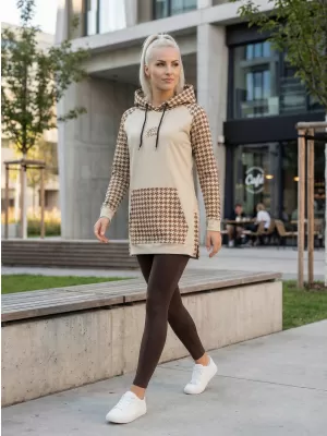 Prémium női funkcionális hosszabbított pulóver ALTISPORT VOJ/ALW048MI03 BARNA